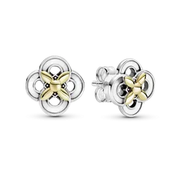Pendientes de botón "Flor en dos colores"
