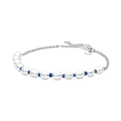 Pulsera de Pandora cordón azul con perlas