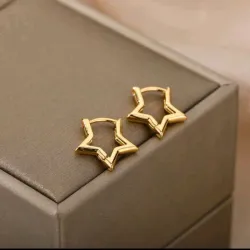 1 par de pendientes de aro pequeño minimalista con forma de estrella, joyas de acero inoxidable perfectas para citas, vacaciones y regalos de mujeres