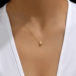 1 pieza Collar de acero inoxidable chapado en oro de 18 k con diseño de nicho de estilo minimalista, cuentas de gota de agua, para mujer, para apilar, para verano, viajes, baile, fiesta, cita y vestido de fiesta