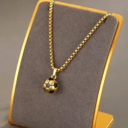 1 Pieza Collar De Acero Inoxidable Con Colgante De Fútbol De Moda Creativa Para Amantes Del Balón De Fútbol, Accesorio De Moda Callejera Para Niños, Regalo De Cumpleaños De Joyería Fina