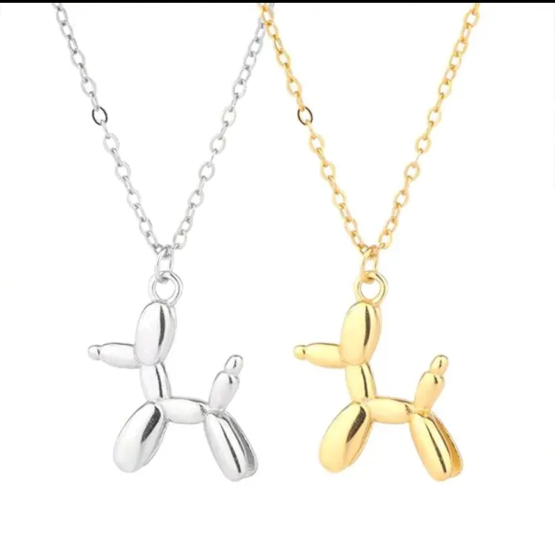 1 Pieza Unisex Hip Hop Cadena De Acero Inoxidable Colgante De Perro De Globo De Aire Collar Decorativo