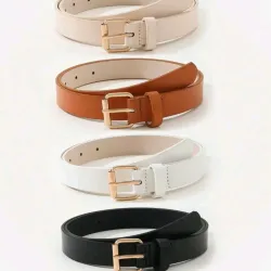  cinturones cuadrados para mujer con hebilla, simples y versátiles para la vestimenta diaria, adecuados para vestidos y jeans