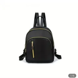 [Madera Duradera] Mochila de Nylon para Mujer, Color Sólido, Gran Capacidad, Bolso de Viaje con Bolsillo de Utilidad, Cierre de Cremallera, Diseño de Capa Suave, No Impermeable, Detalle de Pintura en los Bordes, Mochila de Viaje