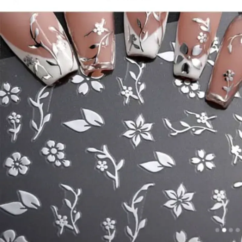 C2 Pegatinas Metálicas plateadas