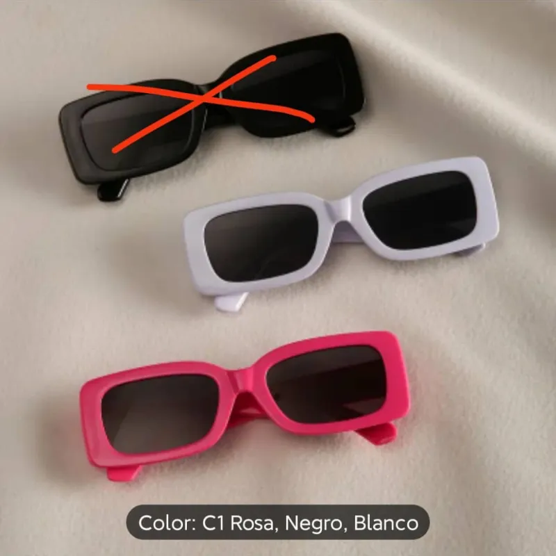 Gafas vintage rectangulares de colores 