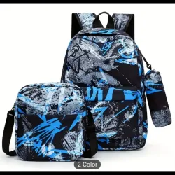 Mochila negra y azul (ID 228)