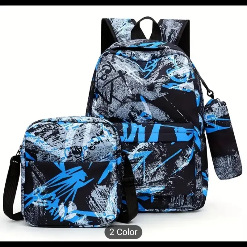 Mochila negra y azul (ID 228)