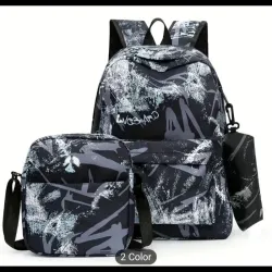 Mochila negra y blanca (ID 227)