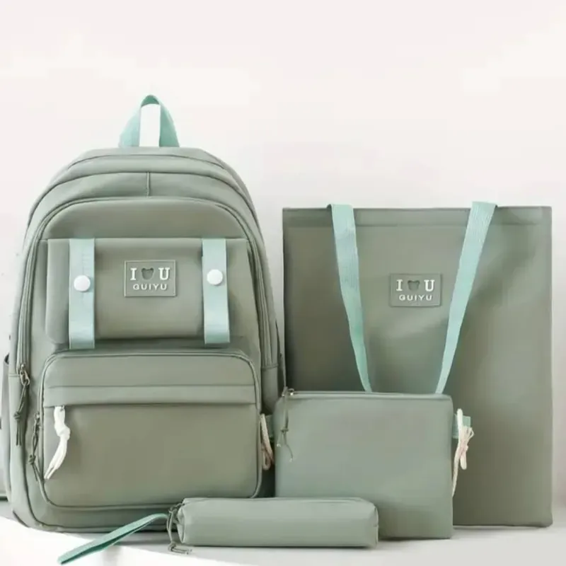 Mochila verde 4 piezas (ID 238)