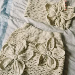Conjunto saya corta + Blusa tejida 