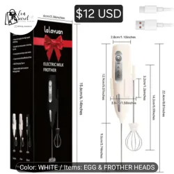 Batidor de cafe y huevo 2 en 1