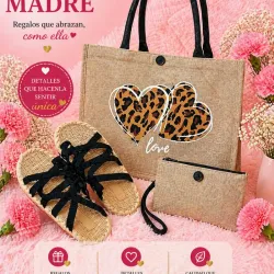 Bolso de lino 2pz y chancleta de playa talla 36