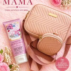 Cartera beige 2pz y crema de mano