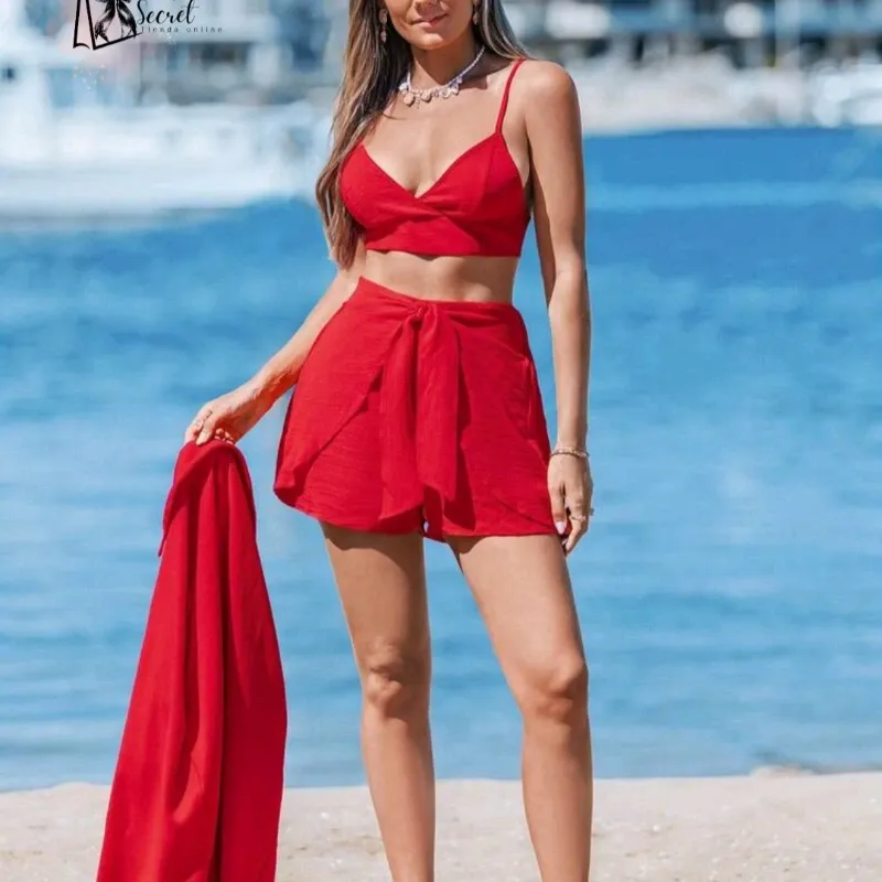 Conjunto de 3 piezas de short de Mujer