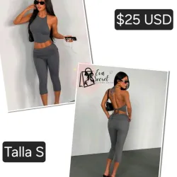 Conjunto de licra gris talla S