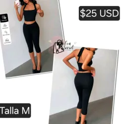 Conjunto de licra negro talla M