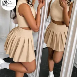 Conjunto de saya beige