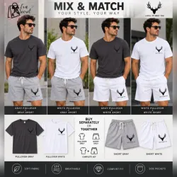 Conjunto de short y pullover hombre blanco Talla M
