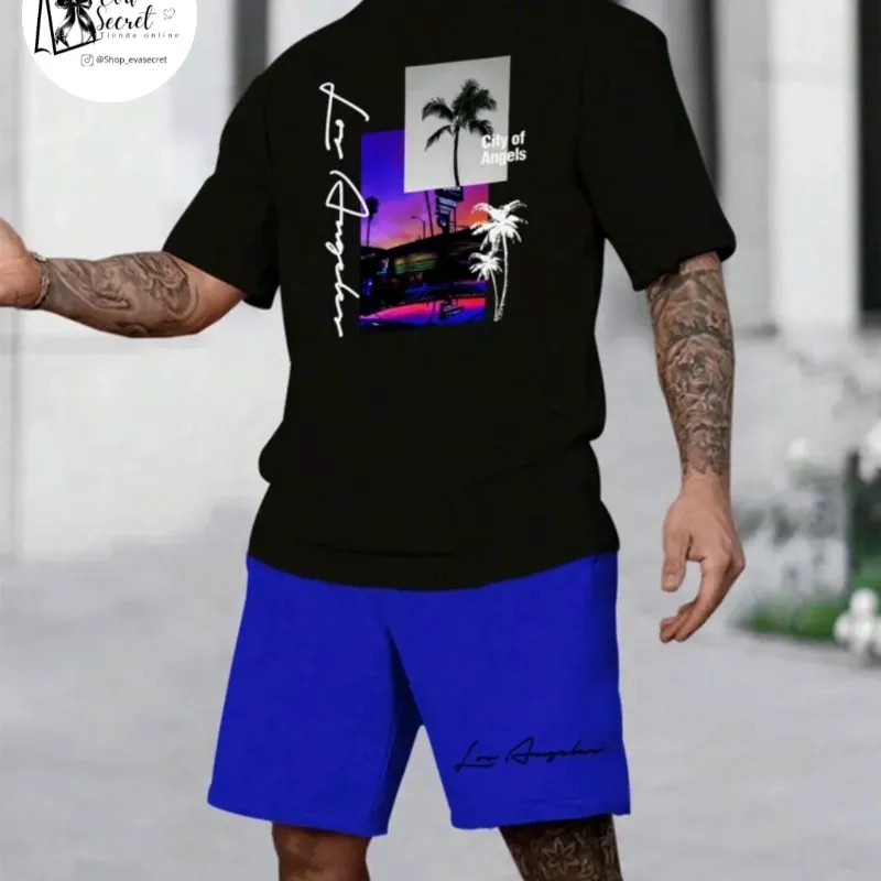 Conjunto de short y pullover para hombre talla L