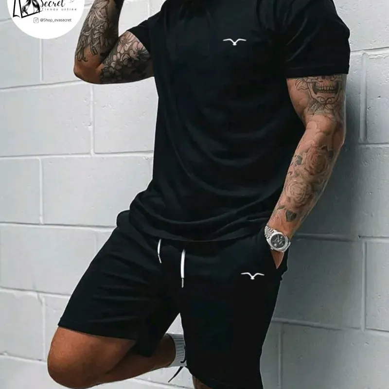 Conjunto de short y pullover para hombre talla M