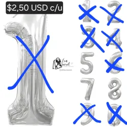 Globo plateado #7 talla 40"