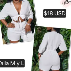Mono short blanco talla M
