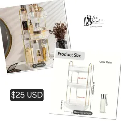 Organizador de 3 pisos transparente