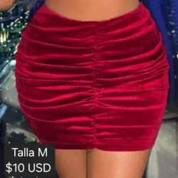 Saya corta roja gamuza