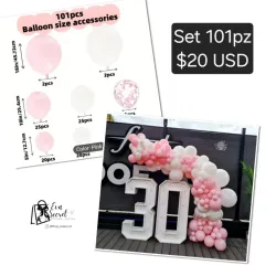 Set 101pz de globos para cumpleaños