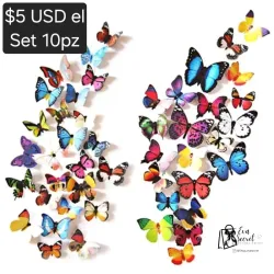 Set 10pz de mariposas para decorar