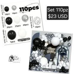 Set 110pz de globos para cumpleaños