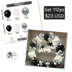 Set 112pz de globos para cumpleaños