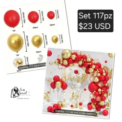 Set 117pz de globos para cumpleaños
