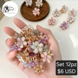 Set 12 piezas pellizquitos flores