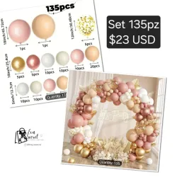 Set 135pz de globos para cumpleaños