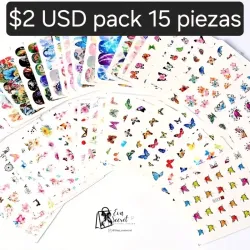 Set 15pz sticker para uñas