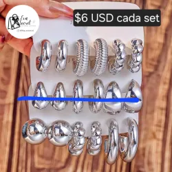 Set 3 pares de aretes