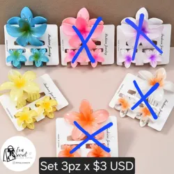 Set 3 piezas pellizco flores