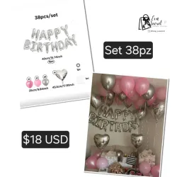 Set 38pz de globos para cumpleaños