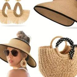 Set 3pz bolso,aretes,pamela
