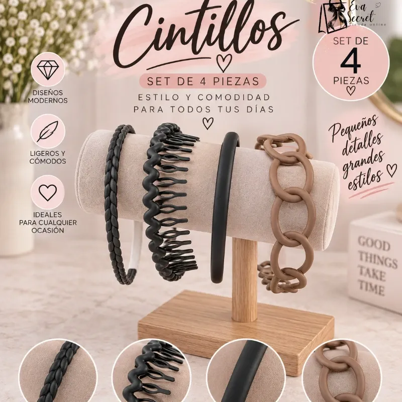 Set 4 piezas de cintillos