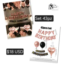 Set 43pz de globos para cumpleaños