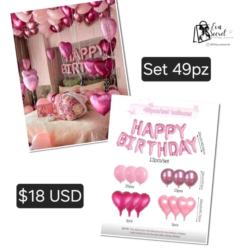 Set 49pz de globos para cumpleaños