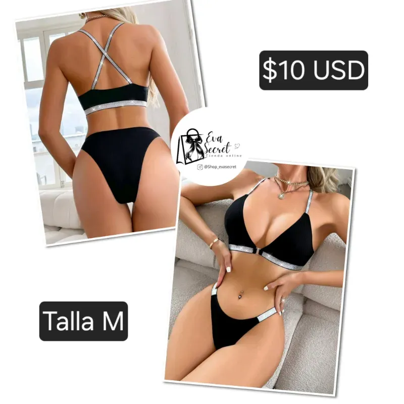 Set lencería negra talla M