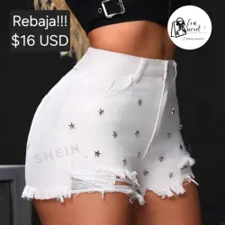 Short de mezclilla blanco
