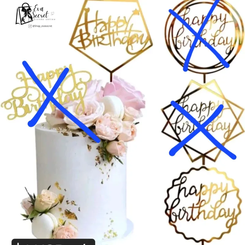 Top para cake dorado