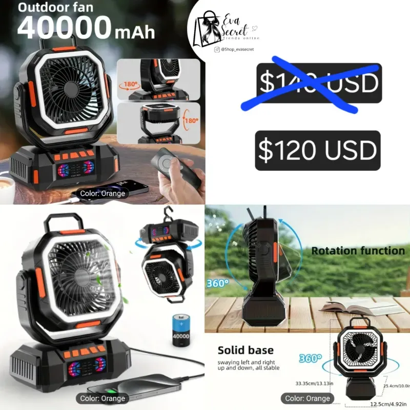 Ventilador recargable 40000mAh