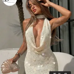 Vestido beige talla S