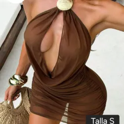 Vestido carmelita oscuro talla S